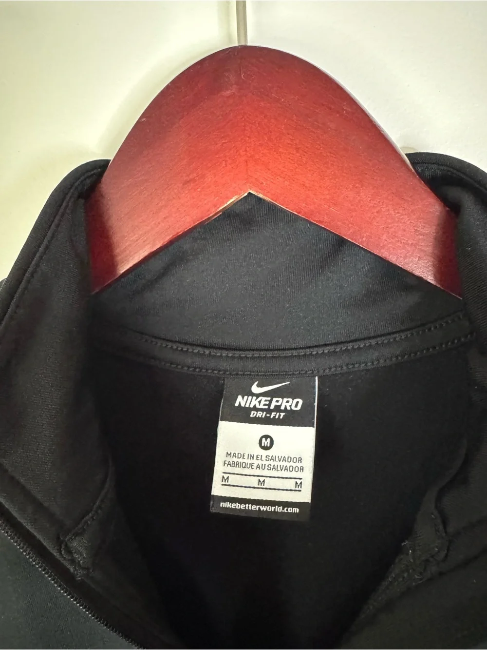 Nike pro dri-fit Half-Zip fitted Long Sleeve Top black womens medium